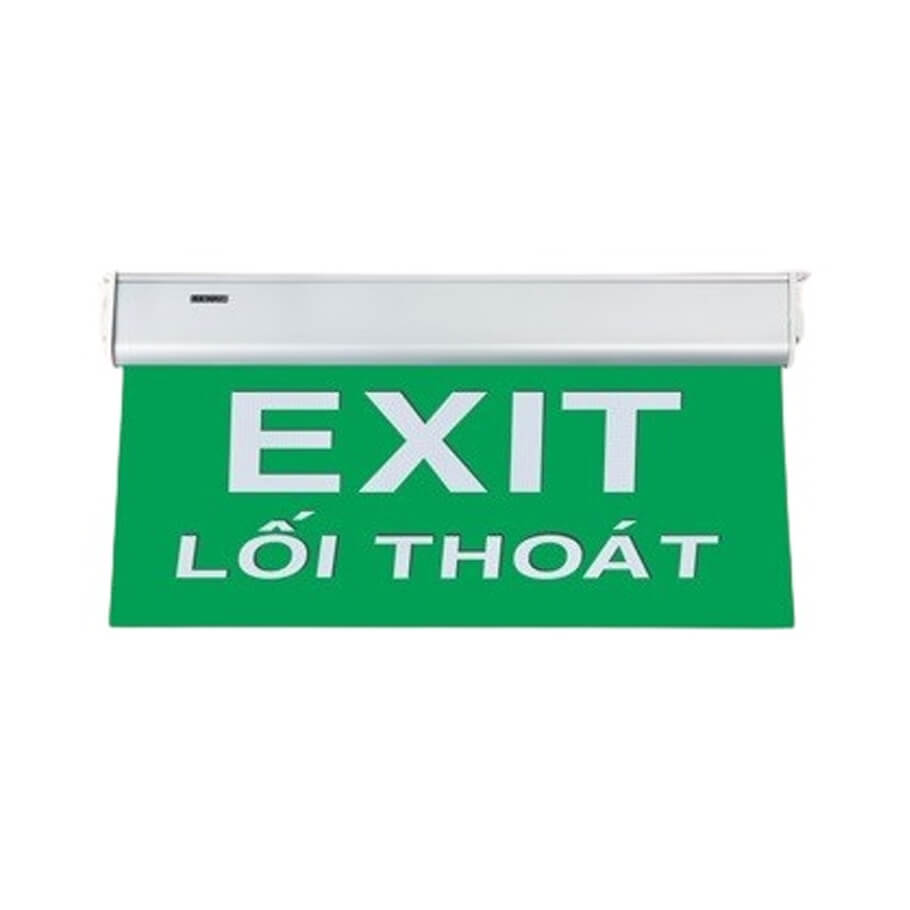 Đèn Exit Kentom 2 mặt KT-660 (nền xanh chữ trắng)